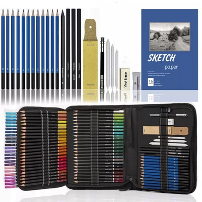 Kredki Profesjonalne Zestaw do Rysowania 96w1 Ołówkowe Kolorowe Ołówki Etui