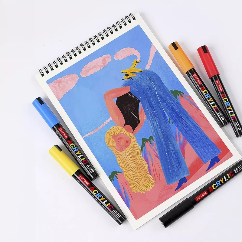 Markery Akrylowe Zestaw 60 Sztuk Pisaki Flamastry Mazaki Jupai Wododporne 