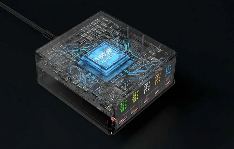Ładowarka sieciowa Blitzwolf 868H, 2xUSB-A, 3xUSB typu C, 160W (czarny)