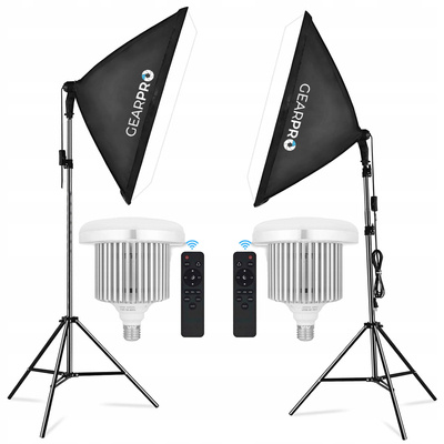 2x Softbox Zestaw Oświetlenie Ciągłe 2x 105W 50x70cm