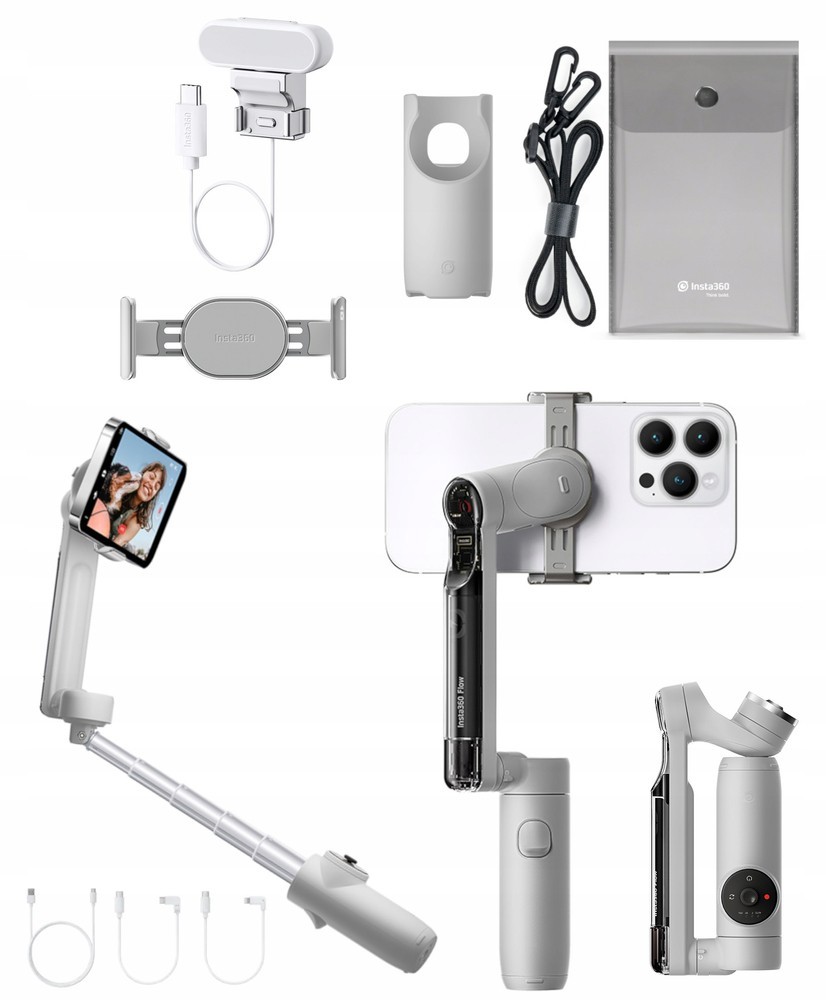 Kit palo para selfie insta360 flow creator kit - gris