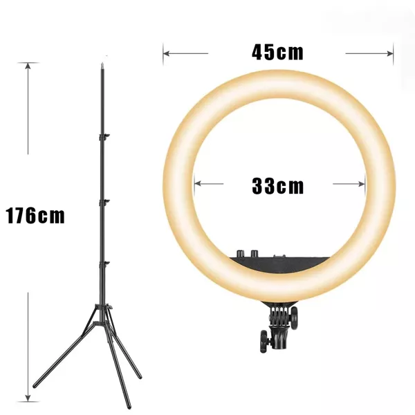Lampa Pierścieniowa Ring LED Kosmetyczna Foto ze Statywem 55W torba i pilot GRATIS