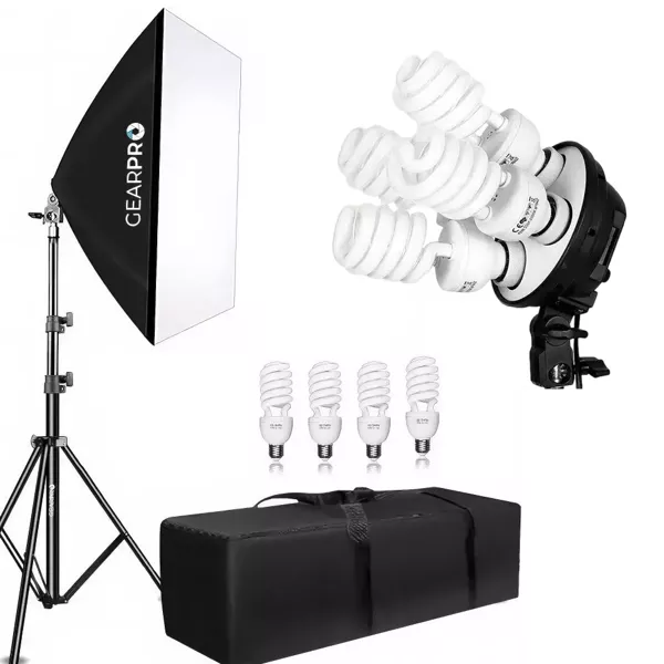 Lampa Softbox Zestaw Oświetlenie Ciągłe 4x 45W 50x70