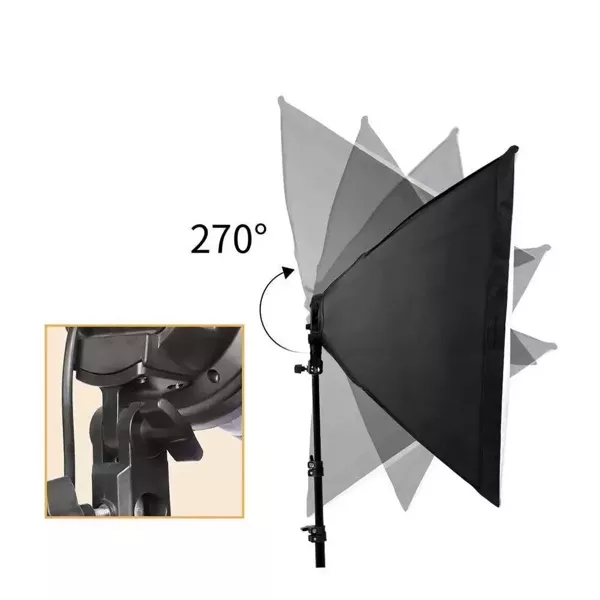 Lampa Softbox Zestaw Oświetlenie Ciągłe 4x 45W 50x70