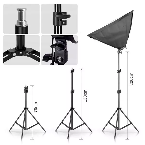 Lampa Softbox Zestaw Oświetlenie Ciągłe 4x 45W 50x70