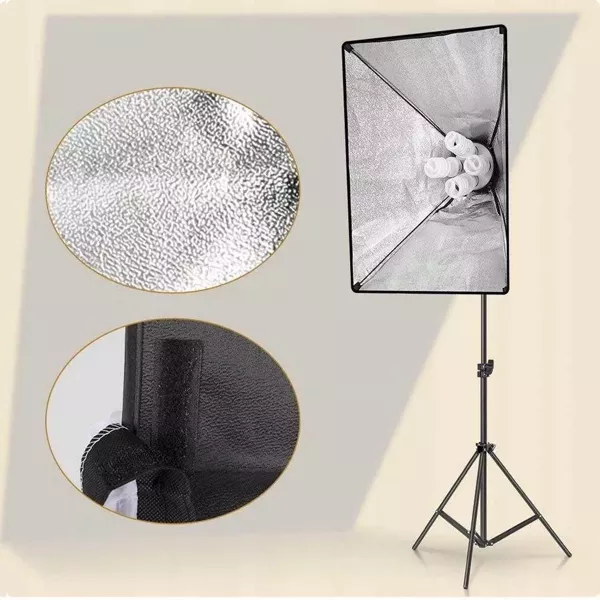 Lampa Softbox Zestaw Oświetlenie Ciągłe 4x 45W 50x70