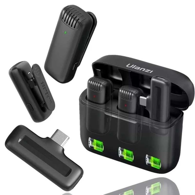 Mikrofon Krawatowy Bezprzewodowy  Podwójny USB C do Telefonu Smartfona