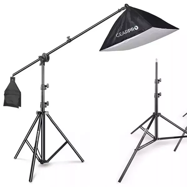 Softbox Lampa Softbox Zestaw Statyw Lampa Żarówka 105W Mini Boom Wysięgnik