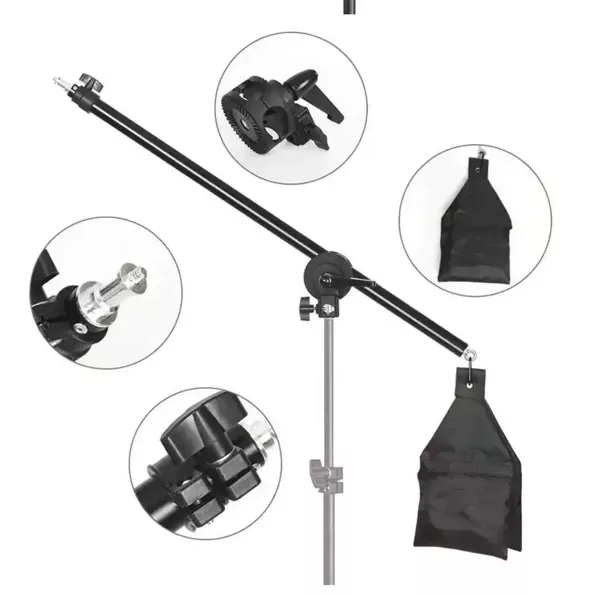 Softbox Lampa Softbox Zestaw Statyw Lampa Żarówka 105W Mini Boom Wysięgnik