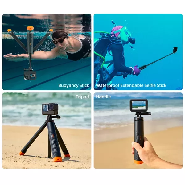 TELESIN Selfie Stick 4w1 – Wodoodporny Statyw do GoPro DJI XIAOMI SJCAM