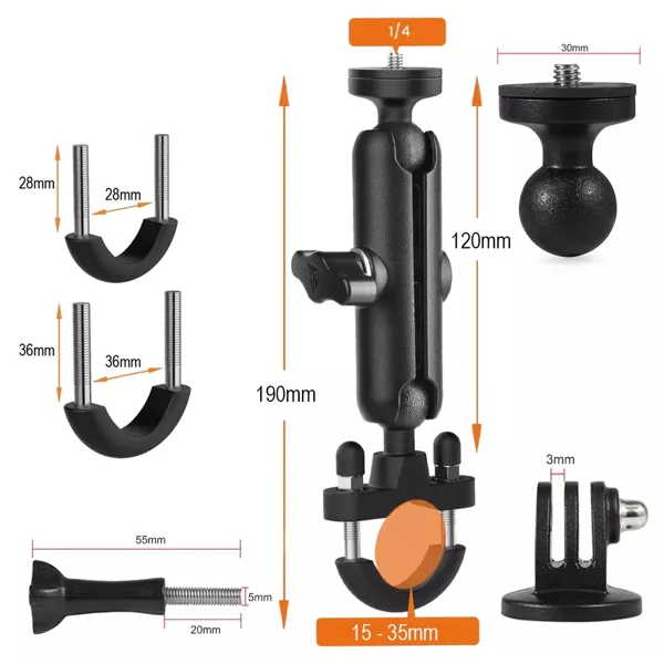 Uchwyt Rowerowy Magic Arm Obrotowy do Kamer GoPro DJI Insta 360