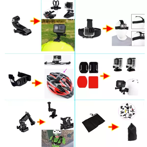 Zestaw Akcesoriów XL 33w1 do Szelki Uchwyty Kamer GoPro DJI SjCam Insta 360