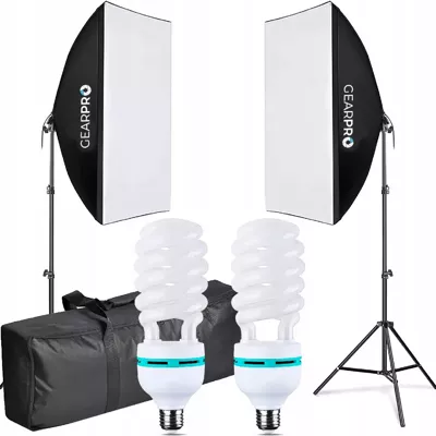 Softbox Lampa Softbox Zestaw 2x 150W Statywy Studyjny do Fotografii Zdjęć + Torba