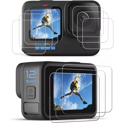 Szkło Hartowane na Obiektyw Ekran do GoPro Hero 12 11 10 9 Black Zestaw 3 Komplety