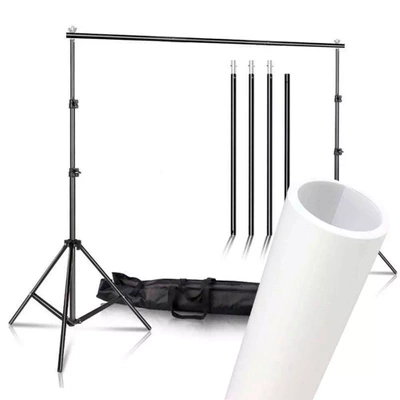 Zestaw Statyw do Teł Tła + Tło Białe PVC 150x200